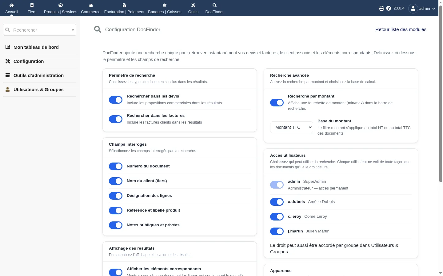 DocFinder, écran 3