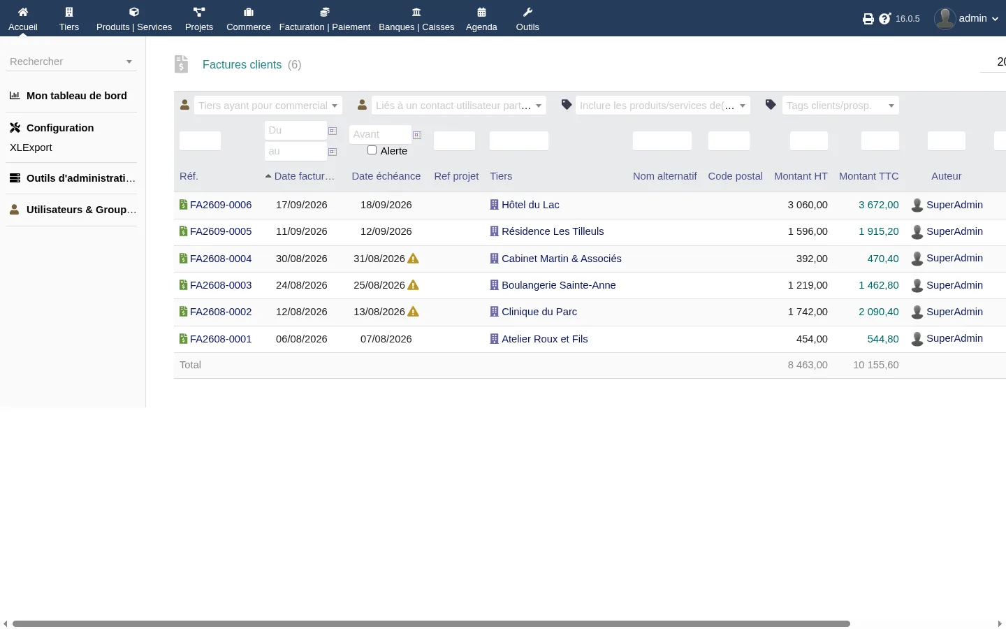 XLExport, Export Excel des listes