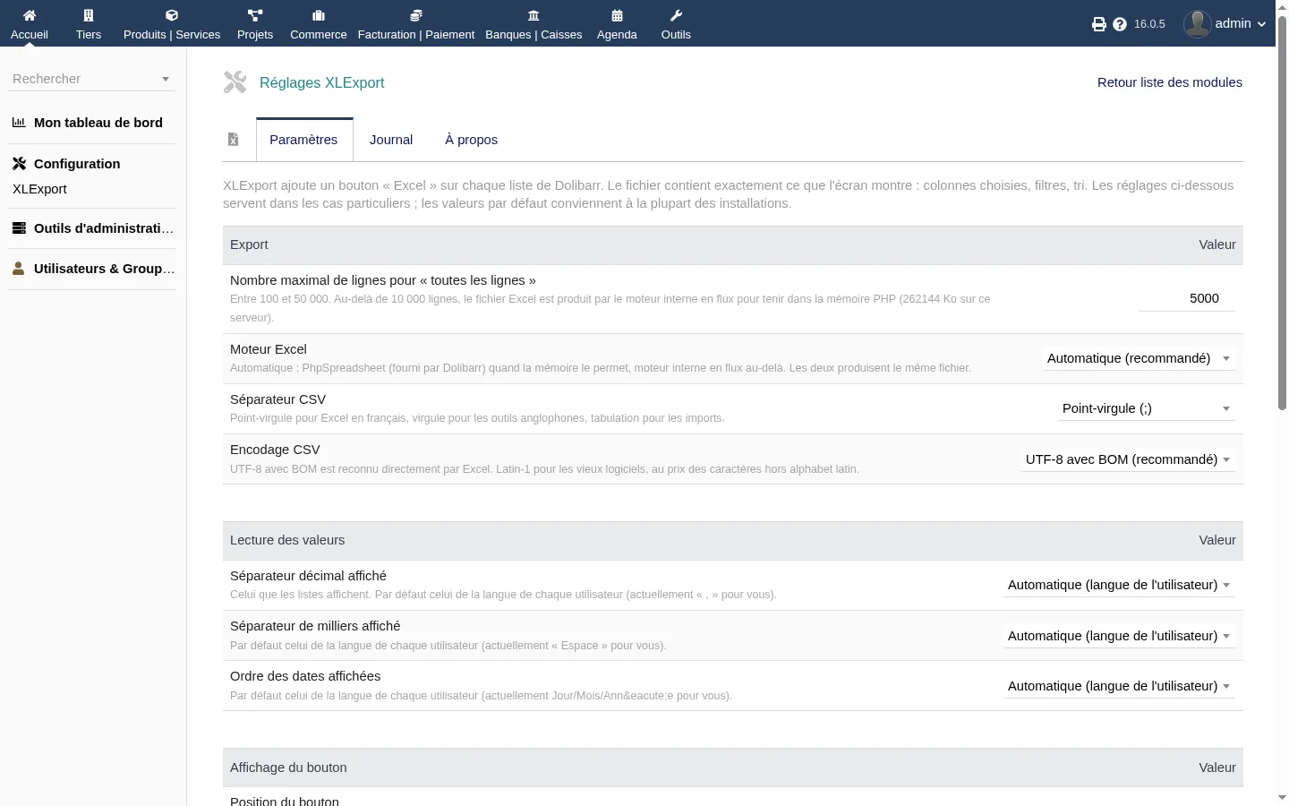 XLExport, écran 6